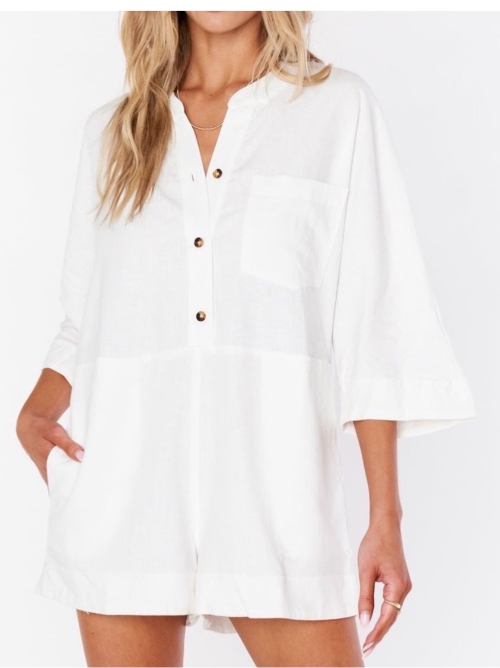 Show Me Your Mumu Horton Romper (White, Size Small)